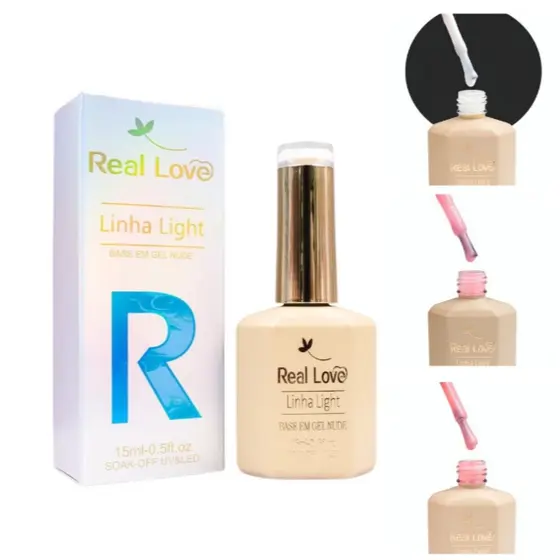 Base em Gel em Cores Para Unhas Em Gel Uv/Led Real Love - 15ml