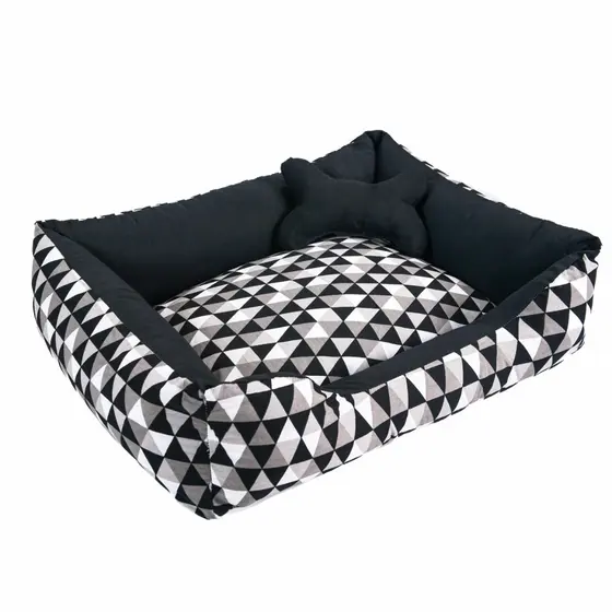 Caminha Pet Cachorro ou Gato G 70x55 Geométrico + Ossinho c/Ziper  Lavavel Fundo Impermeavel