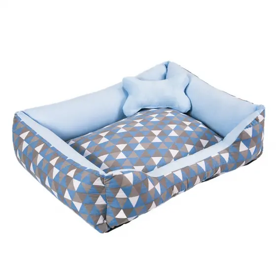 Caminha Cama pet Grande Caminha de Cachorro 100% Algodão com Ziper Fundo Impermeavel + Ossinho
