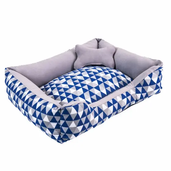 Caminha Pet Casinha para Cachorro ou Gato G 70x60 Geométrico + Ossinho Lavavel Fundo Impermeavel