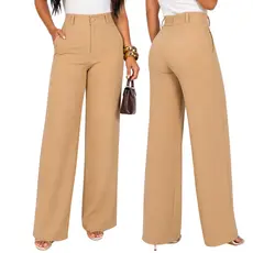 Calça Alfaiataria Feminina Wide Leg Social Elegante Calça Feminina Alfaiataria Elegante Para Trabalho Social Premium