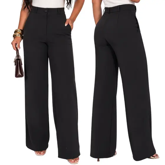 Calça Alfaiataria Feminina Pantalona Cintura Alta Elegante Conforto Social Chic Moderna
