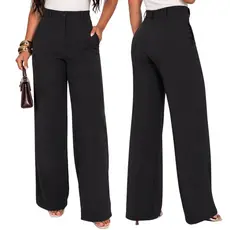 Calça Alfaiataria Feminina Pantalona Cintura Alta Elegante Conforto Social Chic Moderna