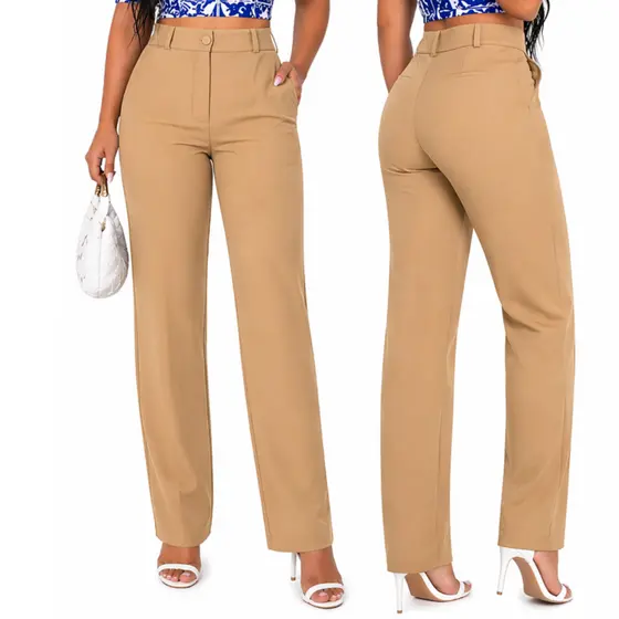 Calça Social Feminina Para Trabalho Alfaiataria Tradicional Reta Escritório Elegante Tradicional Dia a Dia Elegante