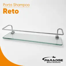 Porta Shampoo Reto Suporte Prateleira De Vidro 6mm Dupla Fixação Paradise