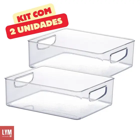 Kit 2 Organizadores para Armário, Cozinha e Geladeira Multiuso e Transparente