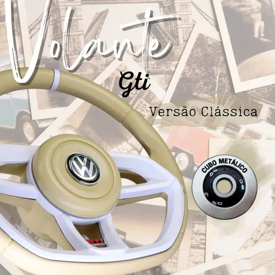 Volante Esportivo Gti Branco Vw Gol G2 G3 G4 bora saveiro santana parati golf polo