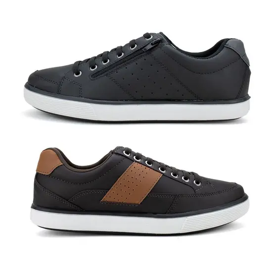 Kit 2 Sapatenis Casual Masculinos Com Fechamento em Elástico