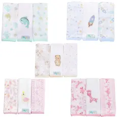 Kit 3 Paninhos de Boca Bebê Babete Toalhinha Fralda Infantil 100% Algodão Macia