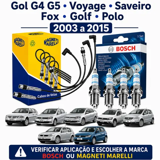 Cabo+Vela Gol G4 G5 Voyage Saveiro Fox Golf Polo 2002 ate 2016