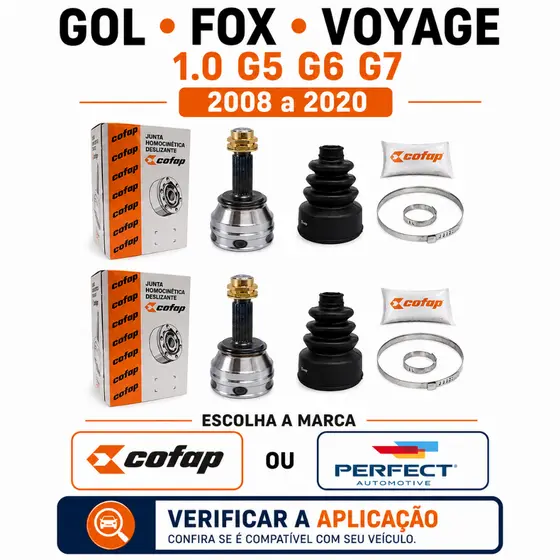 Par Junta Homocinetica Gol Fox Voyage 1.0 G5 G6 G7 2008 a 2020