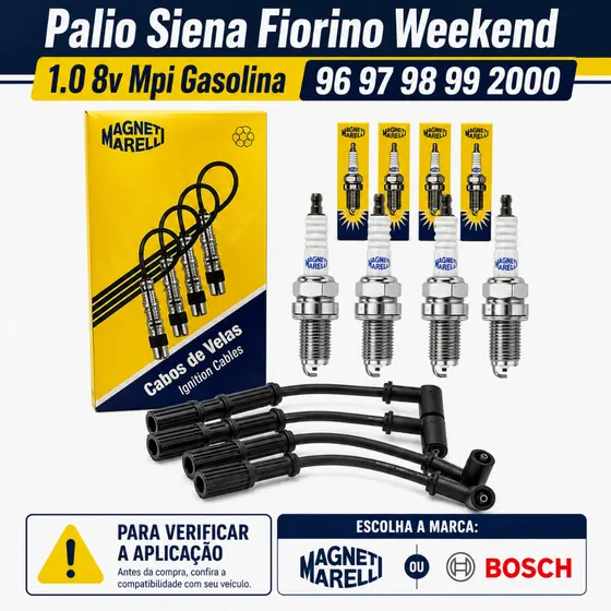 Cabos E Velas Palio Siena Fiorino Weekend 1.0 8v Mpi Gasolina 96 97 98 99 2000