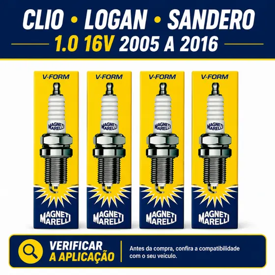 Jogo de Vela Clio Logan Sandero 1.0 16v 2005 a 2016