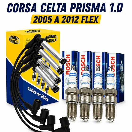 Cabo E Vela Ignição Gm Corsa Celta Prisma 1.0  2005 A 2012 Flex