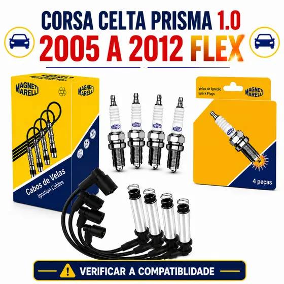 Cabo E Vela Ignição Corsa Celta Prisma 1.0 2005 A 2012 Flex