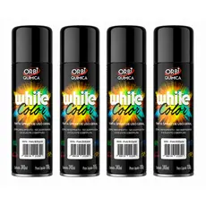 4 Tinta Spray Preto Brilhante Fosco Branco Azul Grafite Verde Prata Bronze Laranja 340 ml