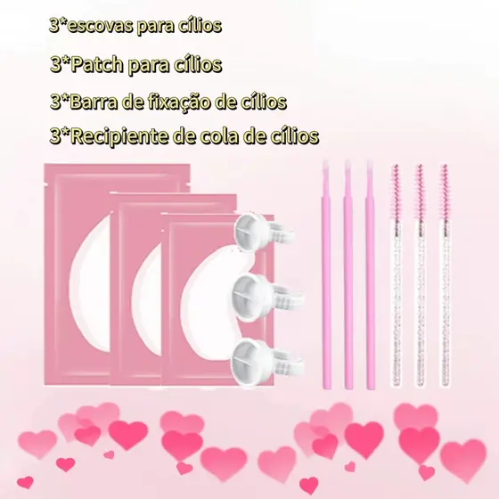 Um conjunto de ferramentas de maquiagem Extensão de cílios