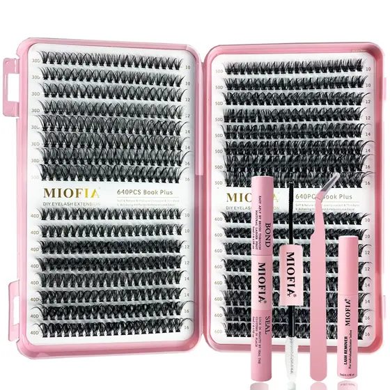640 tufos 30/40/50/60d cílios postiços livro 10-16mm misturado cílios postiços DIY conexão extensão cílios conjunto