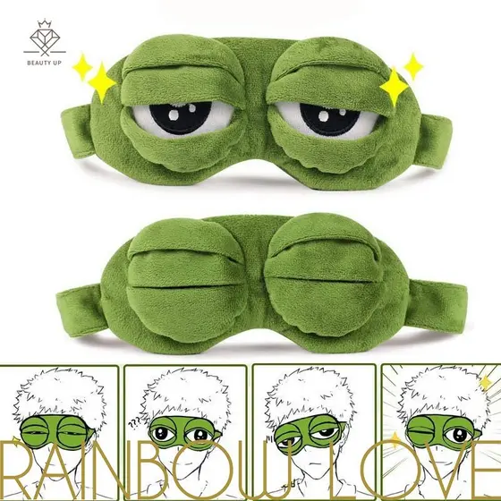 Máscara de Dormir Macia Portátil / Tapa Olho de Sapo Dormindo / Venda Divertida Unissex para Viagem/Dormir