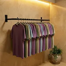 Arara de Roupas cabide Parede Reto 1.00 Metro Branco Expositor de Roupas Cabideiro Lojas Casa