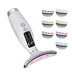 Massageador De Pele Firmeza Pescoço Led de 7 Modos Massageador Portátil Beleza para Rosto e Pescoço