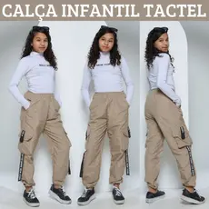 Calça Jogger Infantil Feminina Tactel 4 Cores Calça Juvenil Para Crianças Cargo Street Bloguerinha Calça Para Meninas