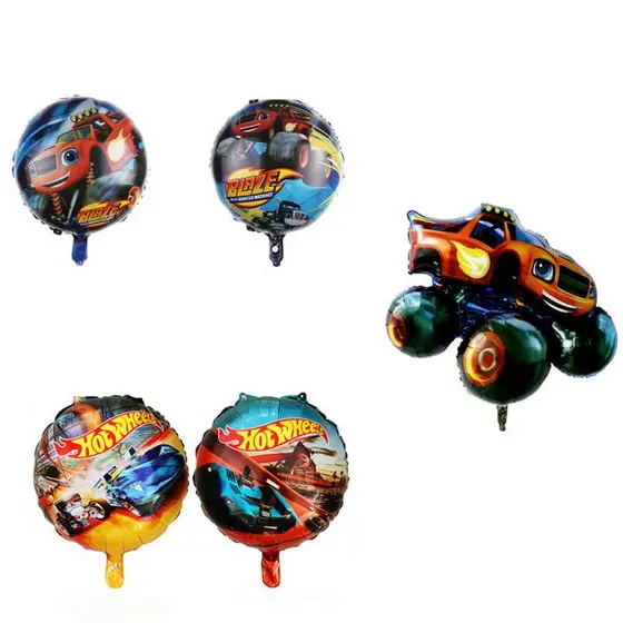Balão de filme de alumínio em forma de tanque de fogo/balão de decoração de festa de aniversário de carro Hot Wheels