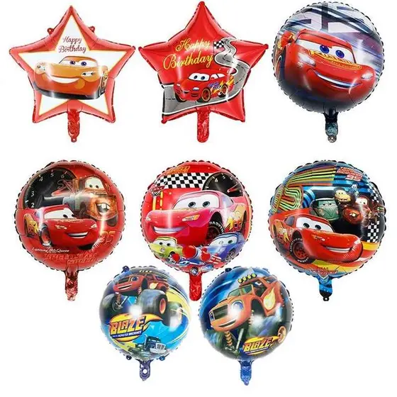 2PC/18 polegadas McQueen balão de carro dos desenhos animados carro vermelho brinquedo infantil balão de papel alumínio
