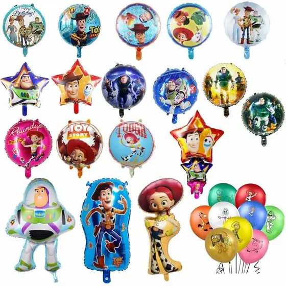 Brinquedo dos desenhos animados dos desenhos animados balão de filme de alumínio/amadeirado Buzz Lightyear modelagem cri