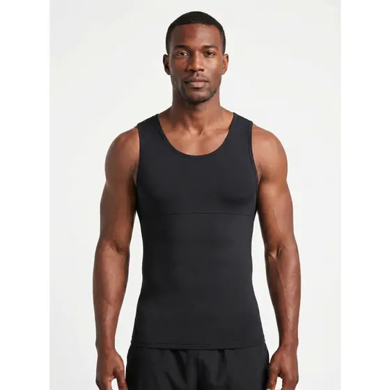 Regata Cinta Modeladora Masculina Slim Alta Compressão Postural Poliamida Premium