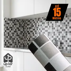 Papel de Parede 3D 5 Metros x 45cm Adesivo Autocolante Pastilha Mosaico Sala, Banheiro, Cozinha