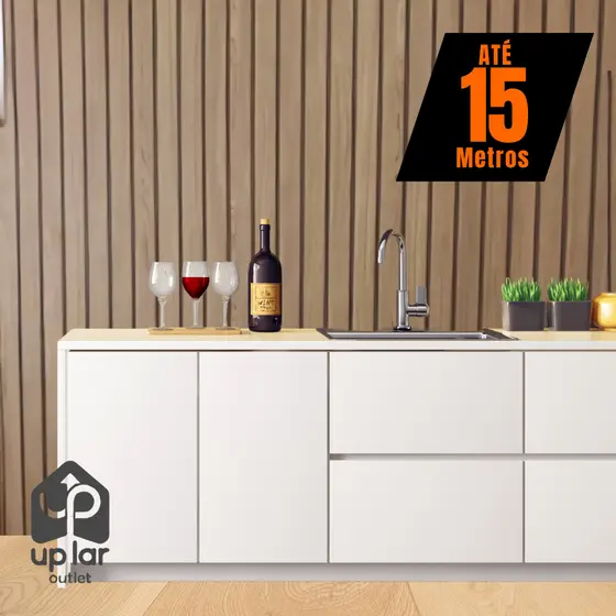 Papel de Parede PREMIUM Madeira Ripado Sombreado 5 METROS x 45CM Adesivo Autocolante para Sala, Quarto