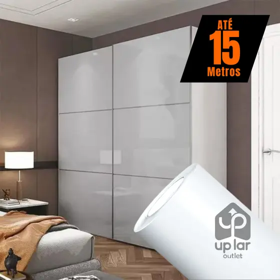 Papel de Parede Adesivo Decorativo Branco Autocolante Rolo 5mx45cm Envelopamento Geladeira Móveis