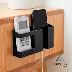 Suporte de Parede Multifuncional 2 em 1 – Porta Celular e Controle Remoto Sem Furo