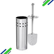 Escova Sanitária Vaso Limpeza em Aço Inox com Suporte Cabo Longo Higienização