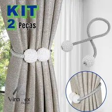 Kit 2 Peças Ímã Cinto De Cortina De Tecido Corda Imitação De Pérolas Fivela Livre De Volta Clipe