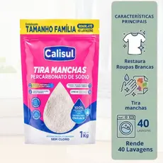 Tira Manchas Percarbonato De Sódio Para Roupas Brancas e Coloridas