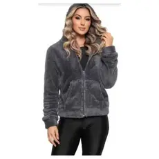 blusa feminina de frio com capuz e ziper pelinhos