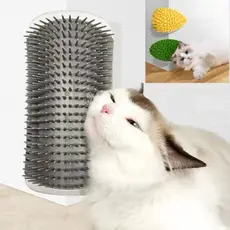 Escova Massageadora e Tira Pelos para Gatos de Parede - Cores Sortidas
