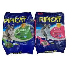 Areia para Gatos Pipicat Granulado Sanitário Floral/ Classico 4kg - Grãos Mais Finos + Alta Absorção