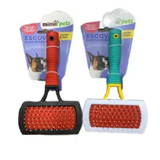 Rasqueadeira com Escova Luxo Pet para Cães e Gatos 17x10x5,5cm - Cores Sortidas
