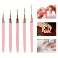 Kit 5 Pincéis 7/9/11/15/25mm De Arte De Unhas UV Para Pintura Em Gel Pincel Manicure