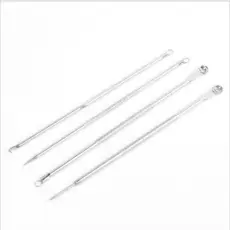 Kit Extrator de Cravos e Espinhas 4 Peças Profissional Aço Inox Removedor de Acne Limpeza de Pele c