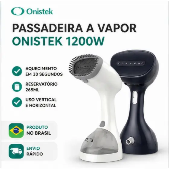 Passadeira A Vapor Portátil Onistek 1200W 265ml Para Roupas Escolha 127V ou 220V