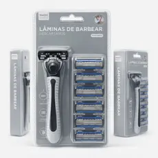 Barbeador Masculino 6 Lâminas + 6 Refis Cartucho Descartável Corte Suave