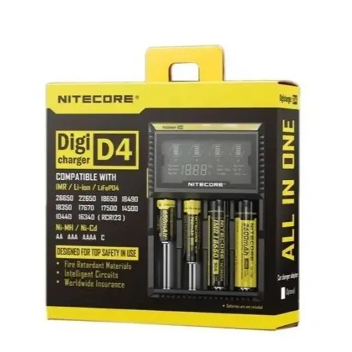 Carregador Digital Inteligente Com Visor Nitecore D4