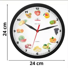 Relógio de Parede Redondo Plashome 20 cm Grande Cozinha Sala a Pilha