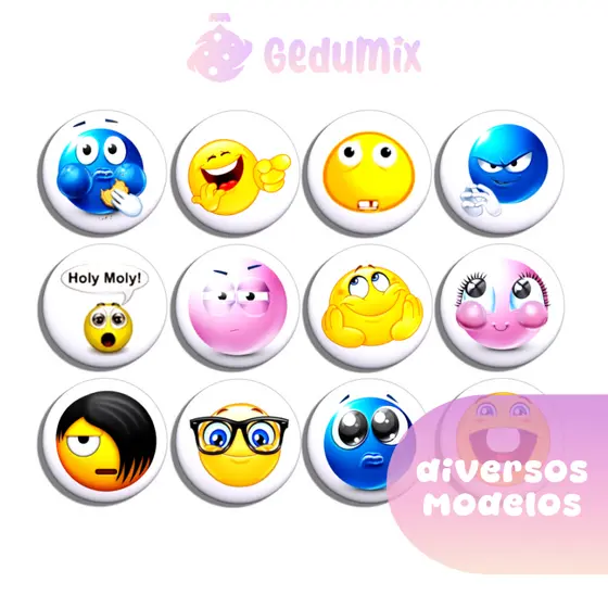 KITs Bottons Broches MEMES de Gatinho & EMOJI Nerd Emo Holy Moly Stupid Aesthetic 1.0