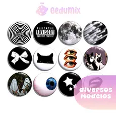 KITs Bottons Broches Y2K Black Style GOTH Gótico Moon Coquette Weird Eye Cat Aesthetic