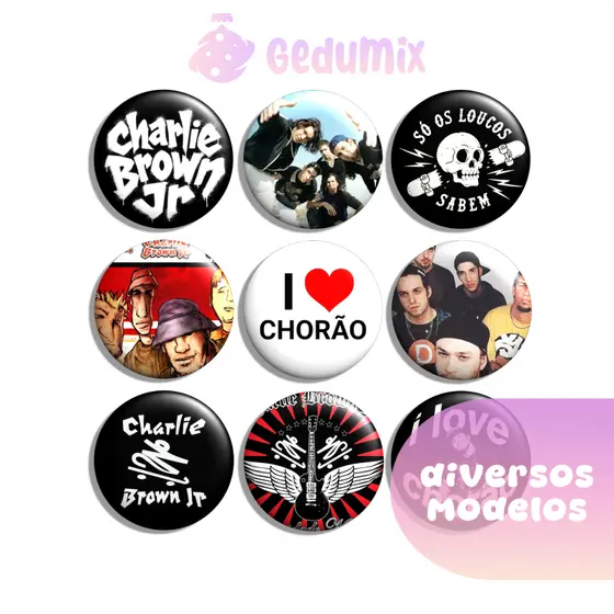 KITs Bottons Broches Charlie Brown Jr & Chorão